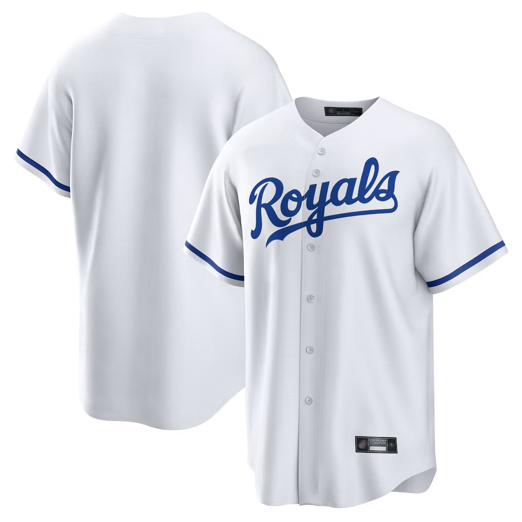 Rebec KC.Royals Player White Home Game Blank Player Stitched Jerseys