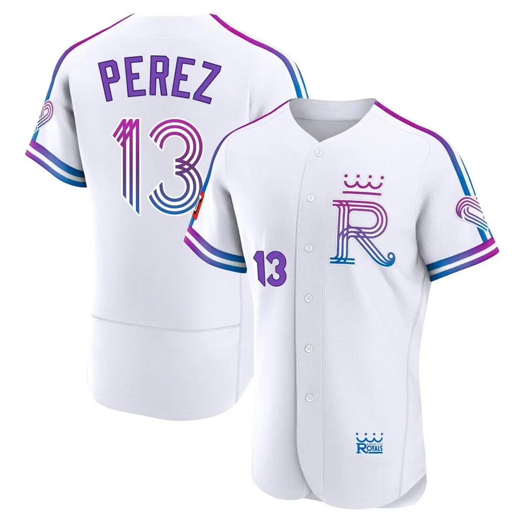 Rebec KC.Royals #13 Salvador Perez Player White 2026 City Connect Limited Elite Home Stitched Jerseys
