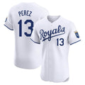 Rebec KC.Royals #13 Salvador Perez Player White Alt Limited Elite Home Stitched Jerseys