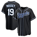 Rebec KC.Royals #19 Michael Massey Player Black Carbon Fashion Home Game Stitched Jerseys