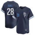 Rebec KC.Royals #28 Kyle Isbel Player Navy City Connect Limited Home Stitched Jerseys