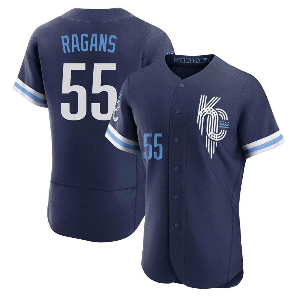 Rebec KC.Royals #55 Cole Ragans Player Navy City Connect Limited Elite Home Stitched Jerseys