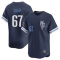 Rebec KC.Royals #67 Seth Lugo Player Navy City Connect Limited Home Stitched Jerseys