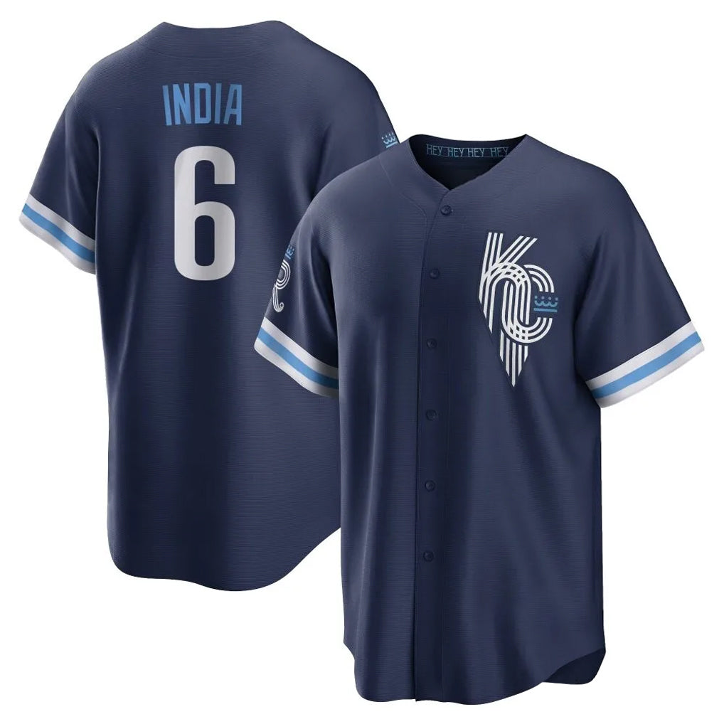 Rebec KC.Royals #6 Jonathan India Player Navy City Connect Home Game Stitched Jerseys