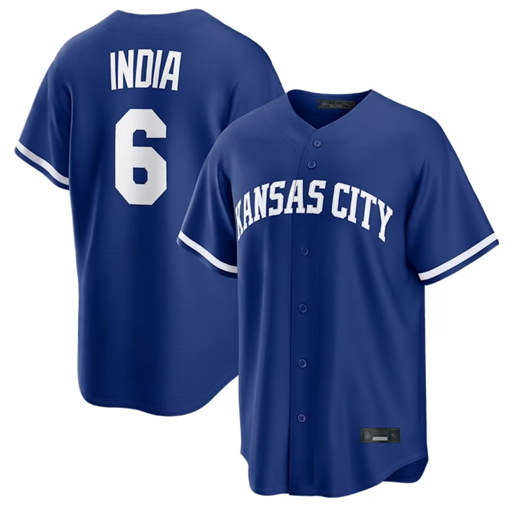 Rebec KC.Royals #6 Jonathan India Player Royal Game Home Stitched Jerseys