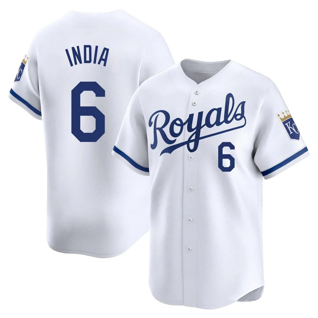 Rebec KC.Royals #6 Jonathan India Player White Alt Limited Home Stitched Jerseys