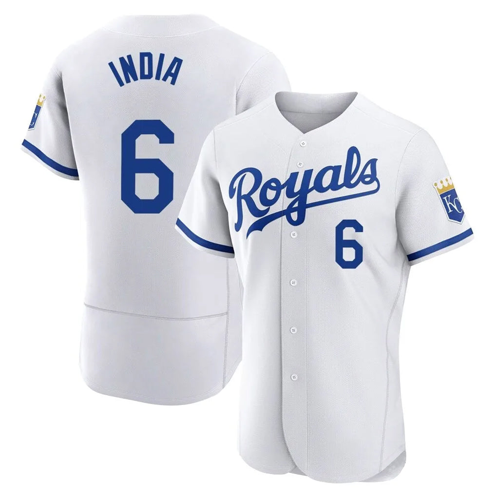 Rebec KC.Royals #6 Jonathan India Player White Limited Elite Home Game Stitched Jerseys