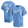 Rebec KC.Royals #7 Bobby Witt Jr. Player Light Blue Alt Limited Home Stitched Jerseys