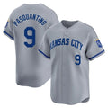 Rebec KC.Royals #9 Vinnie Pasquantino Player Gray Limited Home Stitched Jerseys