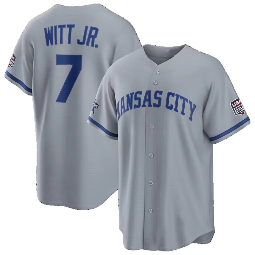 KC.Royals #7 Bobby Witt Jr. 2026 All-Star Game Gray Rebec Replica Baseball Stitched Jerseys