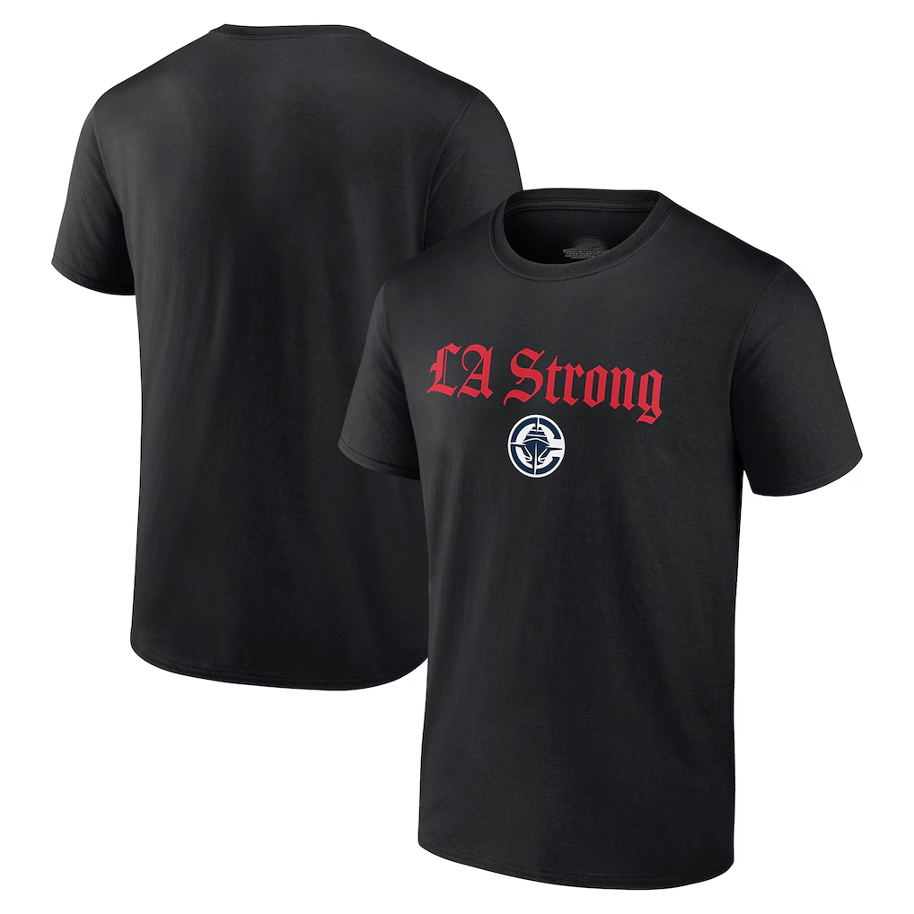 Rebec L.Clippers Black LA Strong T-Shirt Stitched Jerseys