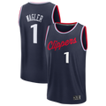 Rebec L.Clippers #1 Keaton Wagler Navy Draft First Round Pick Fast Break Stitched Jerseys - Icon Edition