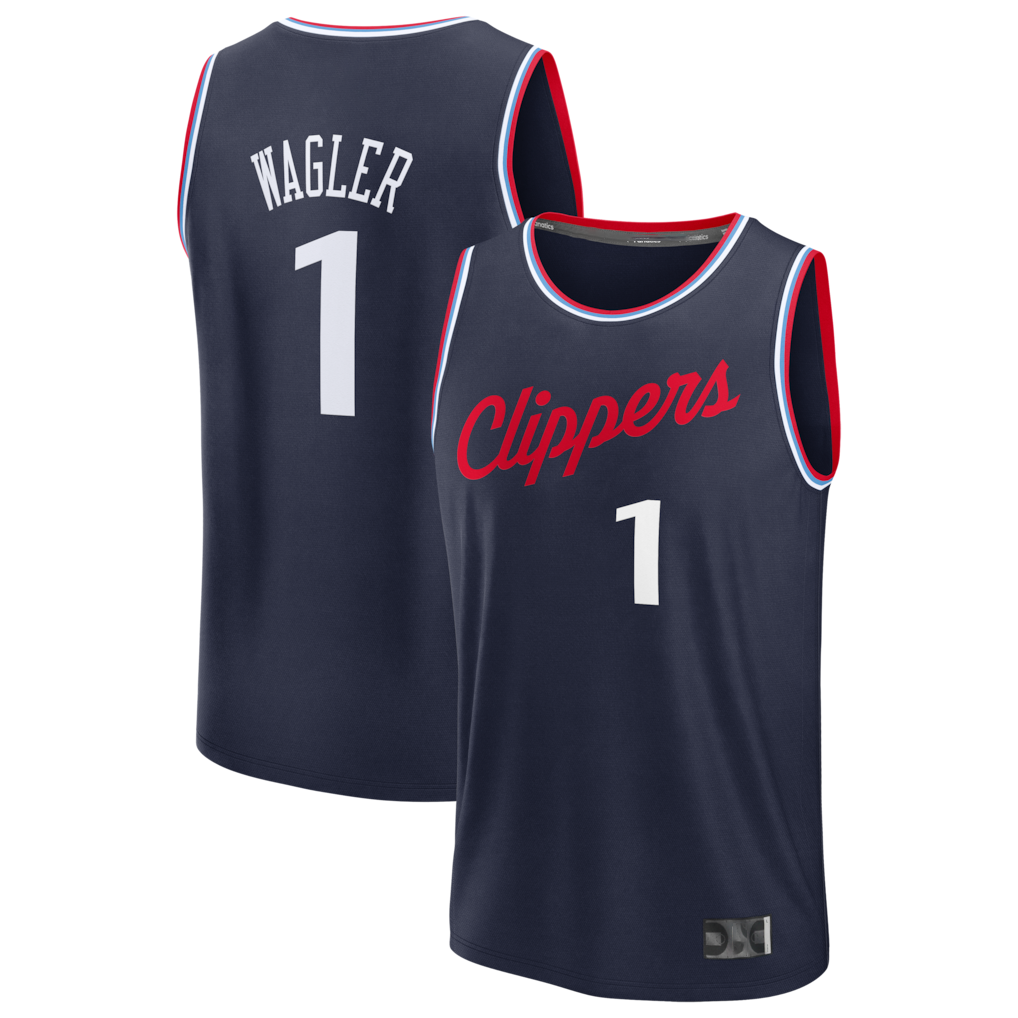 Rebec L.Clippers #1 Keaton Wagler Navy Draft First Round Pick Fast Break Stitched Jerseys - Icon Edition