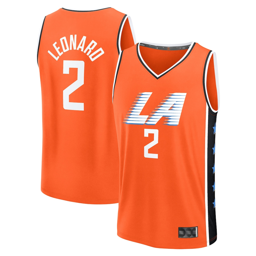 Rebec L.Clippers #2 Kawhi Leonard Orange 202526 City Edition Fast Break Stitched Jerseys