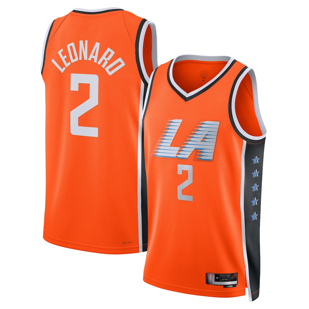 Rebec L.Clippers #2 Kawhi Leonard Orange 202526 Swingman Stitched Jerseys - City Edition