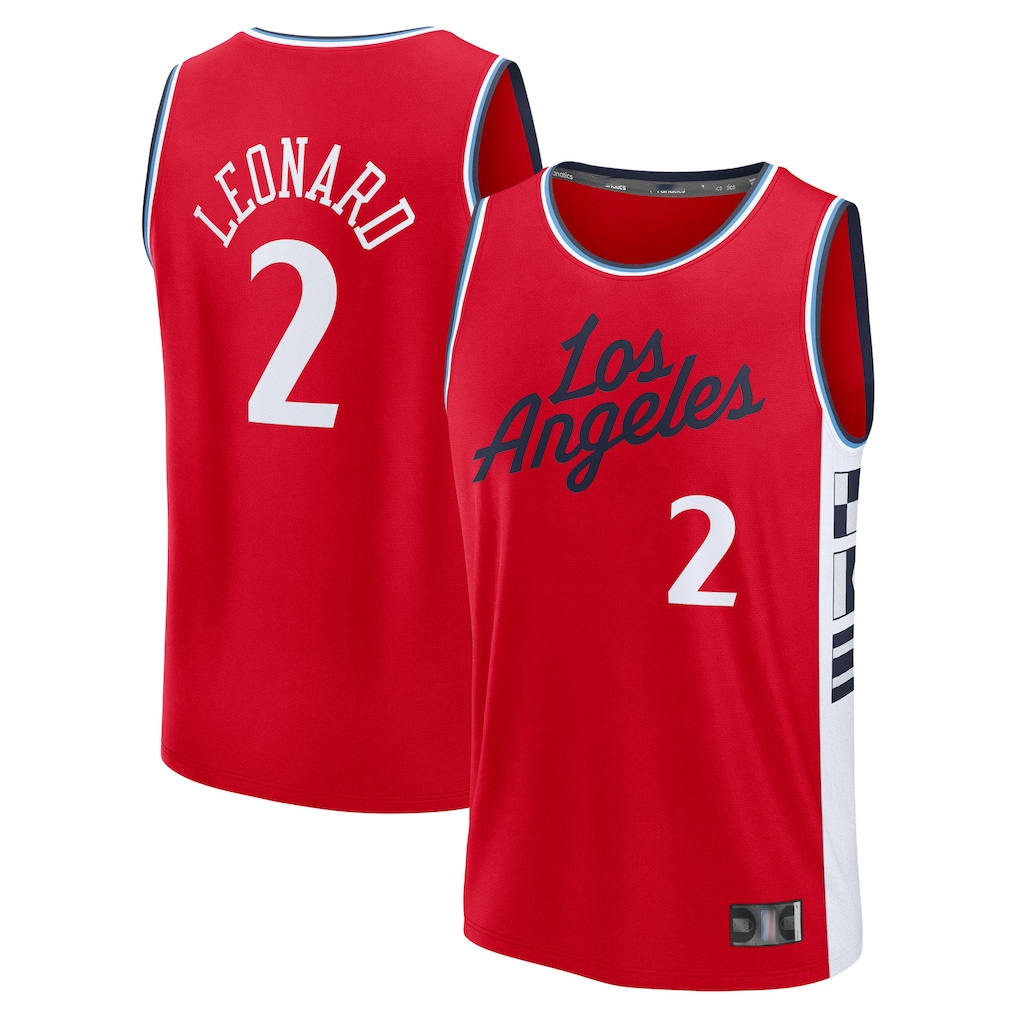 Rebec L.Clippers #2 Kawhi Leonard Red Fast Break Replica Player Stitched Jerseys- Statement Edition