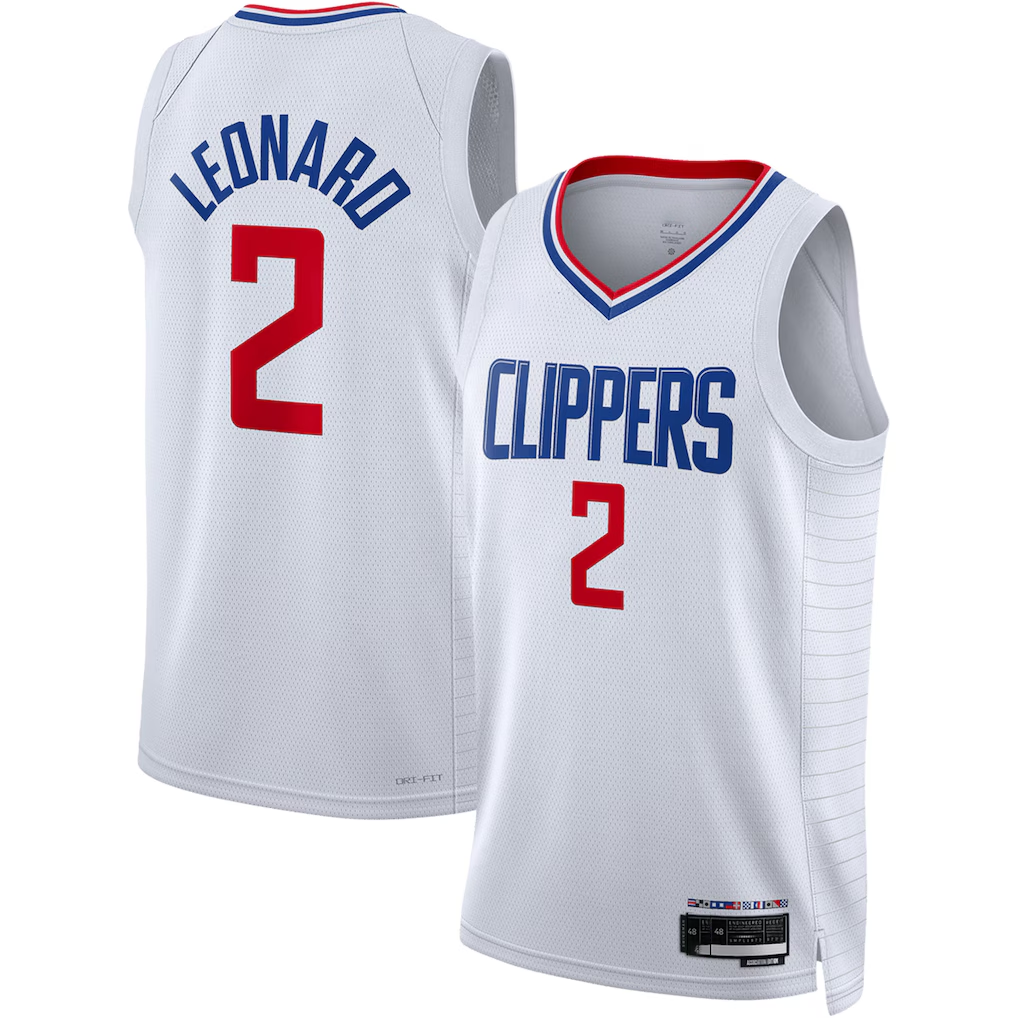Rebec L.Clippers #2 Kawhi Leonard White Swingman Stitched Jerseys - Association Edition
