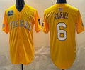 Rebec L.Tigers #6 Derek Curiel Gold 2025 World Series SEC Patch Stitched Baseball American College Jerseys