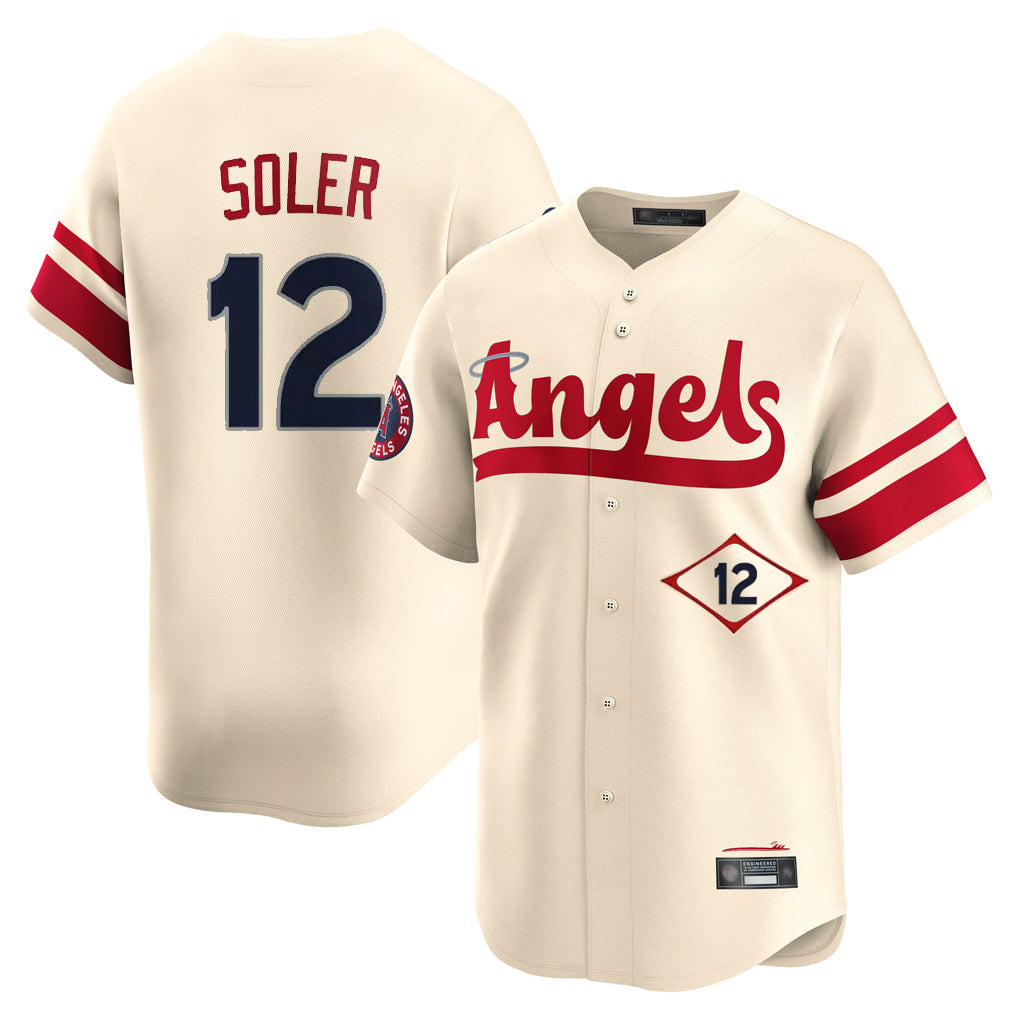 Rebec LA.Angels #12 Jorge Soler Player Cream City Connect Limited Home Stitched Jerseys