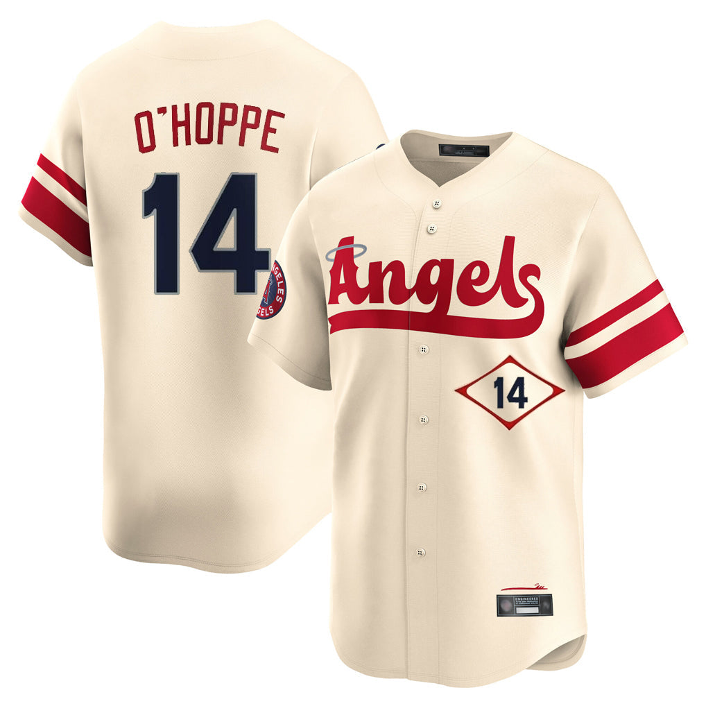 Rebec LA.Angels #14 Logan O'Hoppe Player Cream City Connect Limited Home Stitched Jerseys