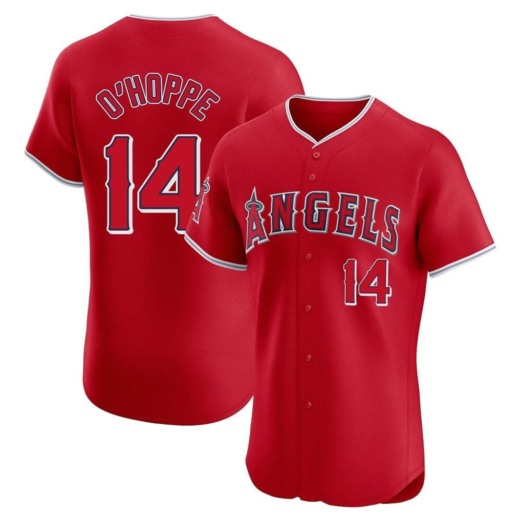 Rebec LA.Angels #14 Logan O'Hoppe Player Red Home Limited Elite Stitched Jerseys
