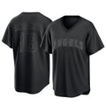 Rebec LA.Angels #18 Nolan Schanuel Player Black Pitch Fashion T-shirt Stitched Jerseys
