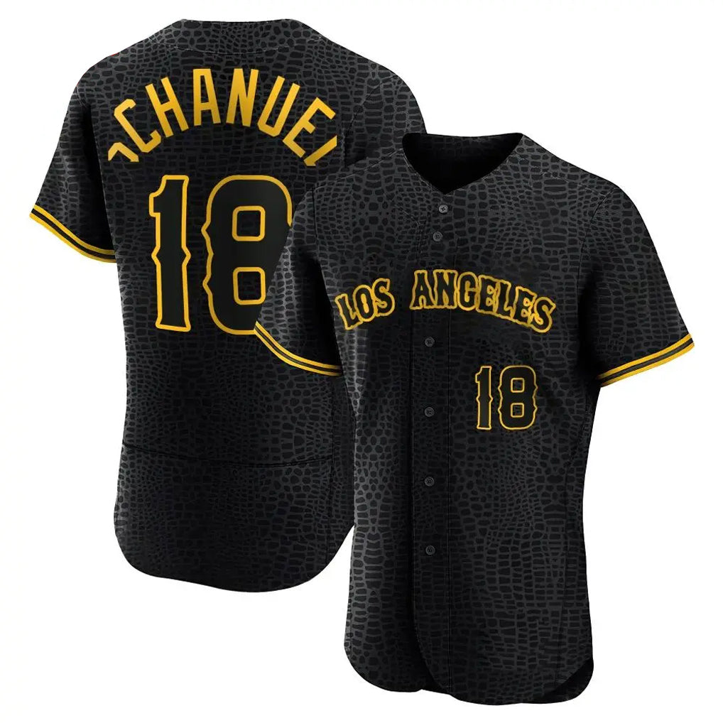 Rebec LA.Angels #18 Nolan Schanuel Player Black Snake Skin City Limited Elite Home Stitched Jerseys