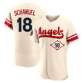 Rebec LA.Angels #18 Nolan Schanuel Player Cream City Connect Limited ELite Home Stitched Jerseys