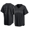Rebec LA.Angels #25 Travis d'Arnaud Player Black Pitch Fashion T-shirt Stitched Jerseys
