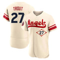 Rebec LA.Angels #27 Mike Trout Player Cream City Connect Limited ELite Home Stitched Jerseys