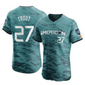 Rebec LA.Angels #27 Mike Trout Player Teal Elite American League Game Vapor Premier All-Star Stitched Jerseys