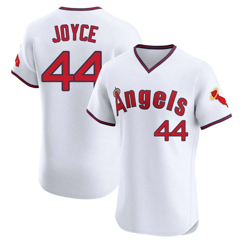 Rebec LA.Angels #44 Ben Joyce Player White T-shirt Home Limited Elite Stitched Jerseys