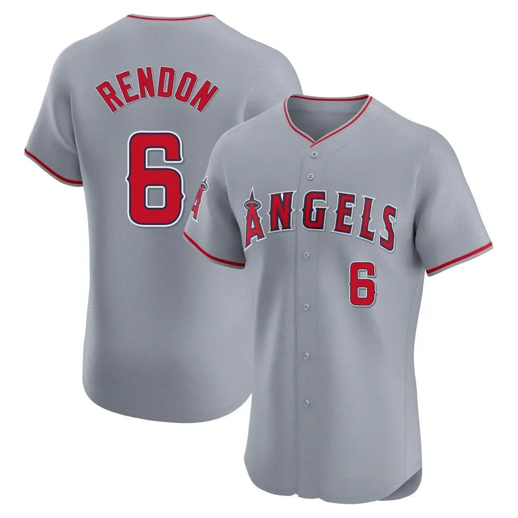Rebec LA.Angels #6 Anthony Rendon Player Gray Home Limited Elite Stitched Jerseys