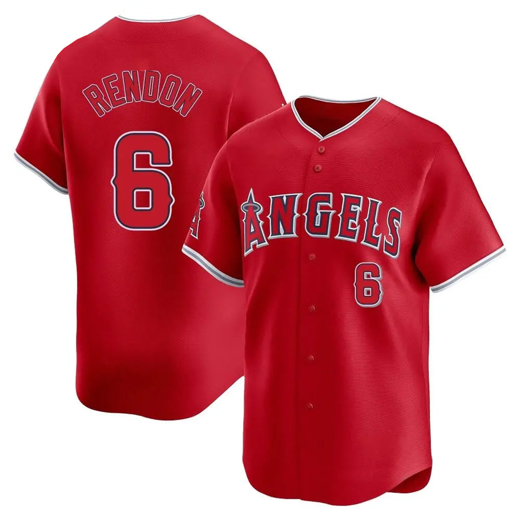 Rebec LA.Angels #6 Anthony Rendon Player Red Home Limited Stitched Jerseys