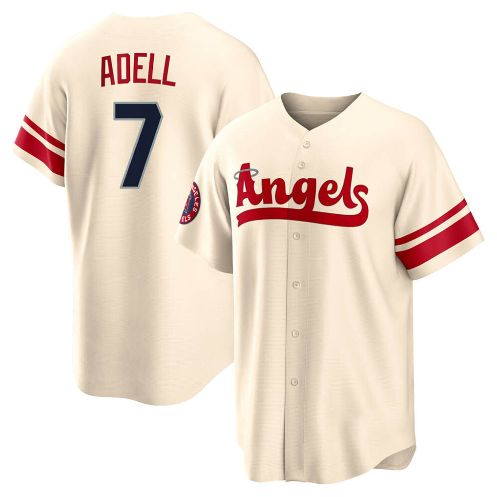 Rebec LA.Angels #7 Jo Adell Player Cream City Connect Home Stitched Jerseys