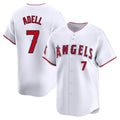 Rebec LA.Angels #7 Jo Adell Player White Limited Home Stitched Jerseys