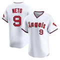 Rebec LA.Angels #9 Zach Neto Player White T-shirt Home Limited Stitched Jerseys