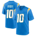 Rebec LA.Chargers #10 Justin Herbert Player Blue Home Game Stitched Jerseys