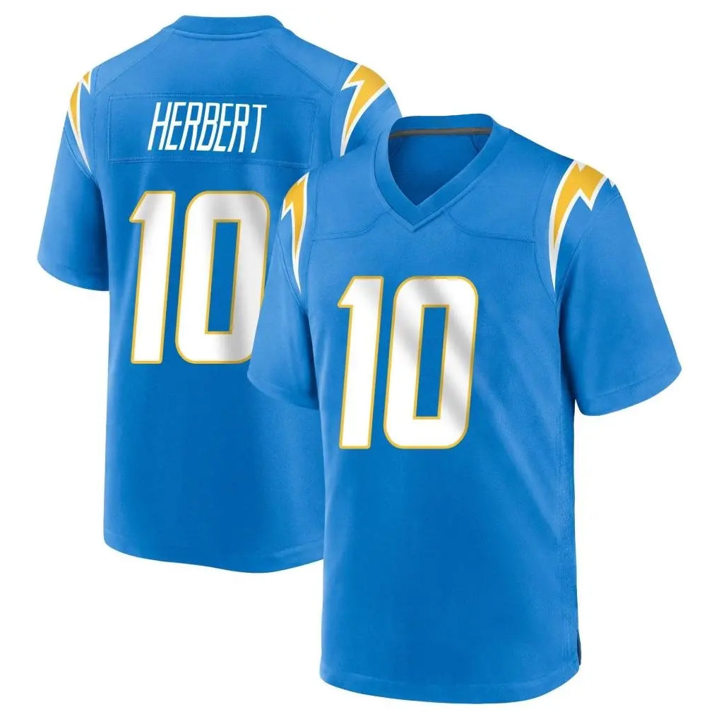 Rebec LA.Chargers #10 Justin Herbert Player Blue Home Game Stitched Jerseys