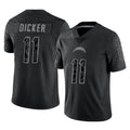Rebec LA.Chargers #11 Cameron Dicker Player Black Limited Reflective Home Game Stitched Jerseys