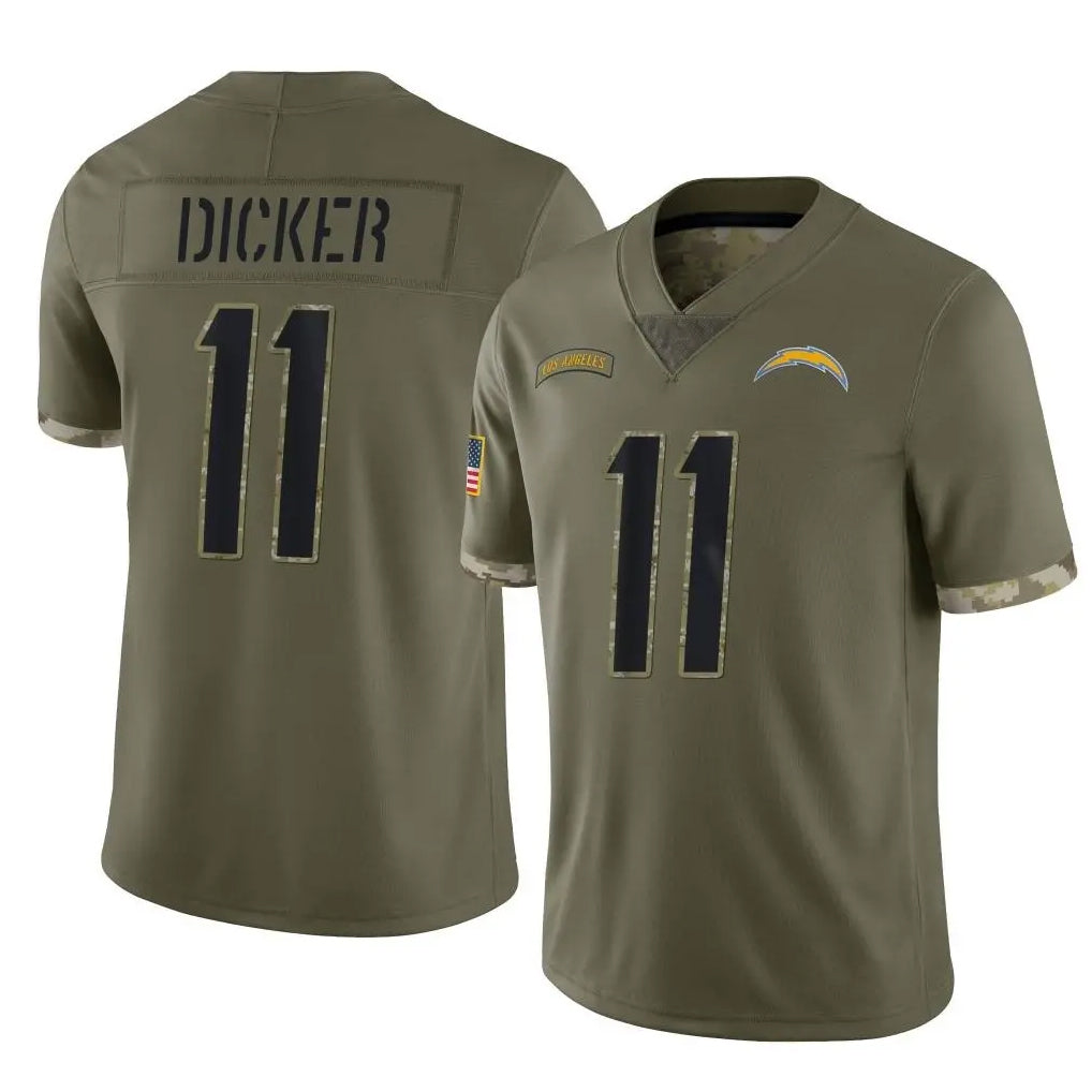 Rebec LA.Chargers #11 Cameron Dicker Player Olive Salute To Service Limited Stitched Jerseys