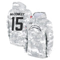 Rebec LA.Chargers #15 Ladd McConkey Player Arctic Camo Salute to Service Hoodies Limited Game Stitched Jerseys