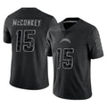 Rebec LA.Chargers #15 Ladd McConkey Player Black Limited Reflective Home Game Stitched Jerseys