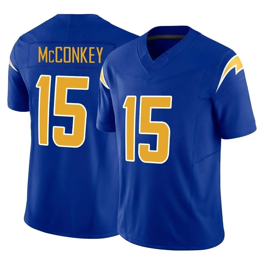Rebec LA.Chargers #15 Ladd McConkey Player Royal Limited Vapor F.U.S.E. Home Game Stitched Jerseys