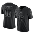 Rebec LA.Chargers #16 J.K. Scott Player Black Limited Reflective Home Game Stitched Jerseys