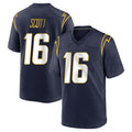 Rebec LA.Chargers #16 J.K. Scott Player Navy Home Game Stitched Jerseys