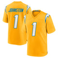 Rebec LA.Chargers #1 Quentin Johnston Player Brown Salute To Service Limited Stitched Jerseys