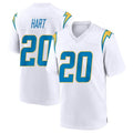 Rebec LA.Chargers #20 Cam Hart Player White Home Game Stitched Jerseys