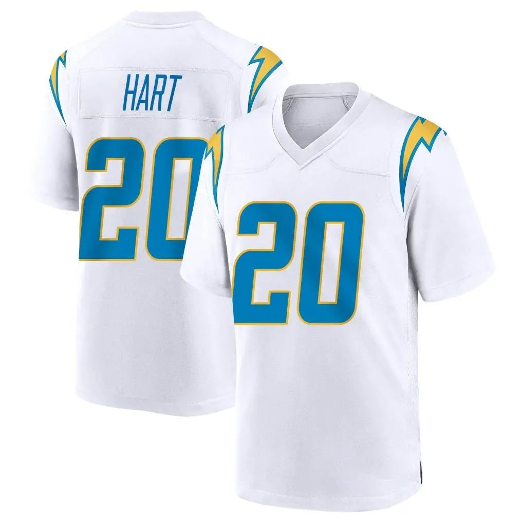 Rebec LA.Chargers #20 Cam Hart Player White Home Game Stitched Jerseys