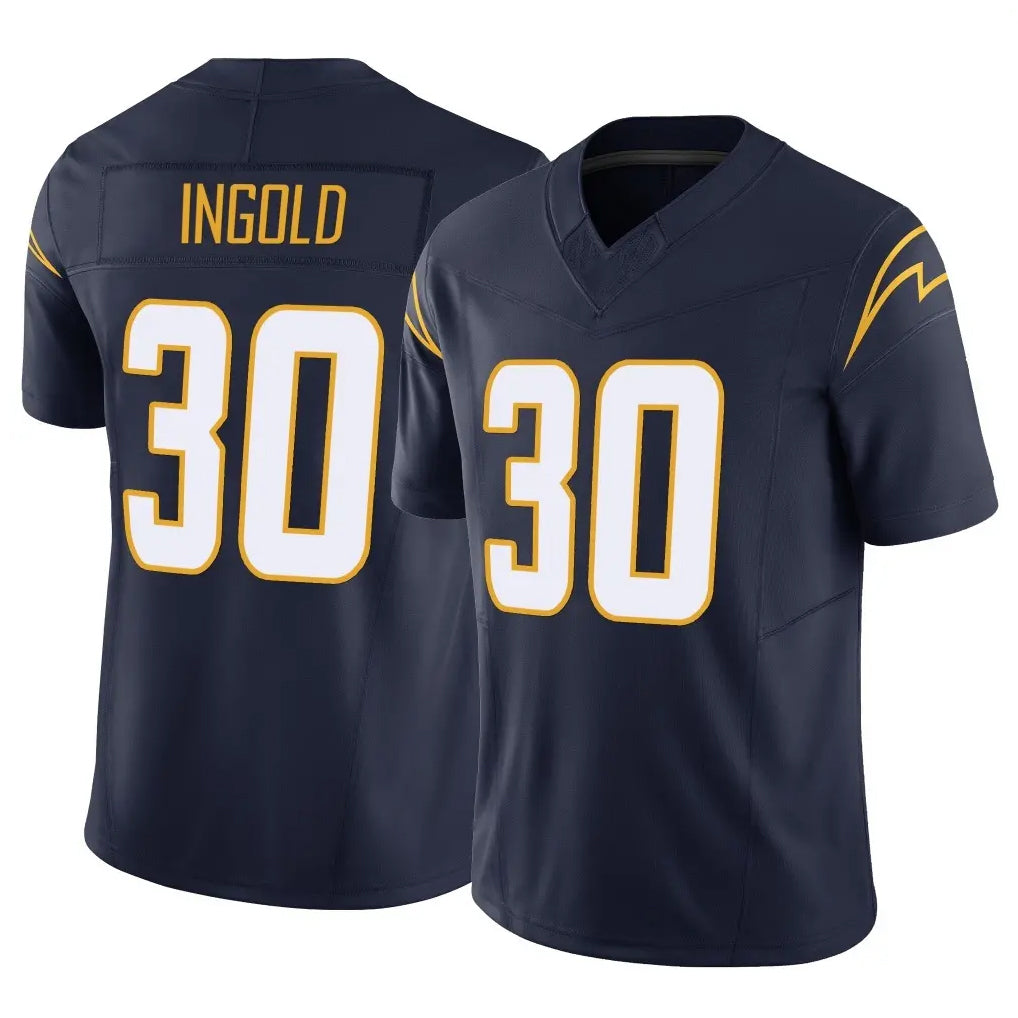Rebec LA.Chargers #30 Alec Ingold Player Navy Limited Vapor F.U.S.E. Home Game Stitched Jerseys